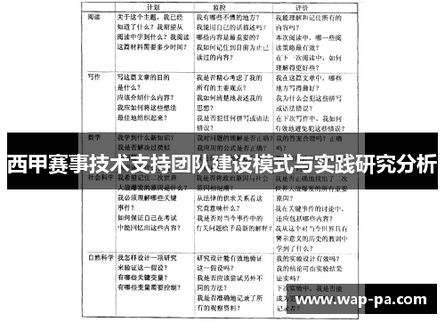 西甲赛事技术支持团队建设模式与实践研究分析 西甲赛事技术支持团队建设模式与实践研究分析